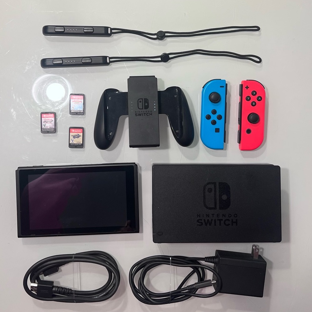 Nintendo Switch Console with Blue and Red Joy-Con